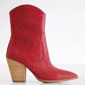 Red Western Ankle Boots